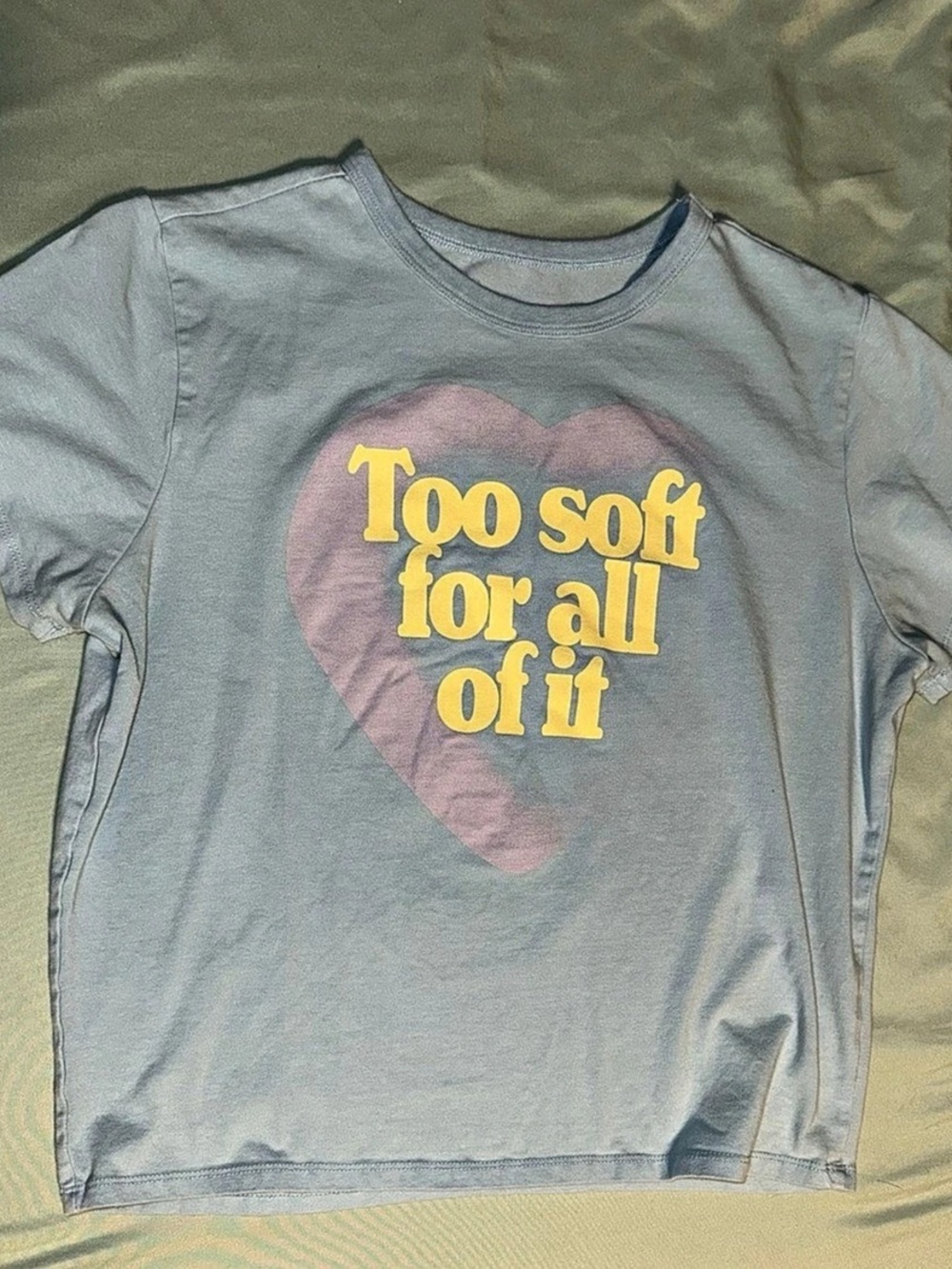 Taylor Swift Midnights Too Soft For All Of It Baby Tee Blue & Pink XL
